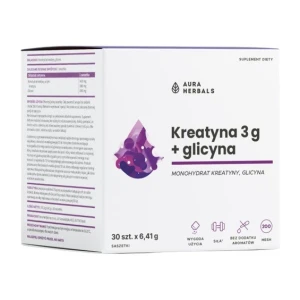 AURA HERBALS Kreatinmonohydrat 3 g + Glicyne-påsar (30 st) - Viking Supplements