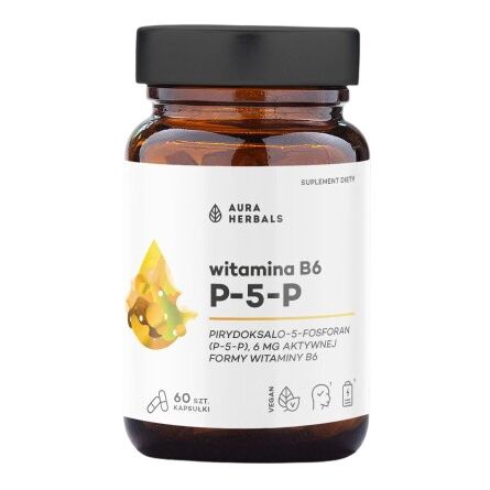 AURA HERBALS Vitamin B6 P-5-P 6 mg (60 caps) - Viking Supplements