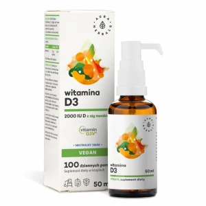 AURA HERBALS Vitamin D3 2000 IE, vegansk (50 ml / 1