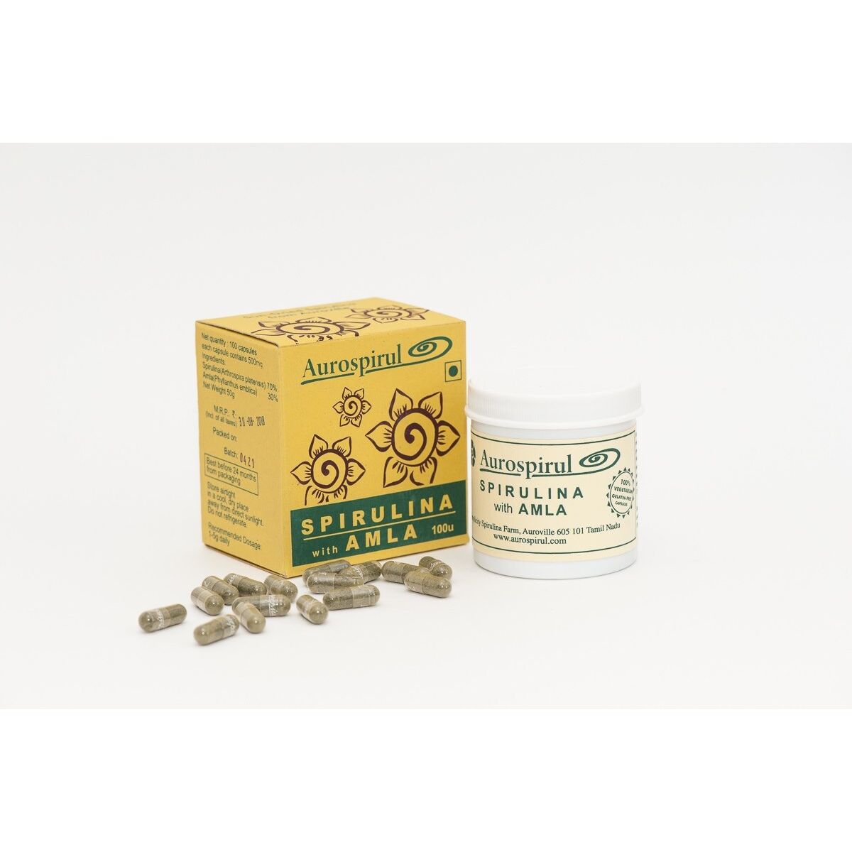 Aurospirul - Spirulina med Amla 100 kapsler