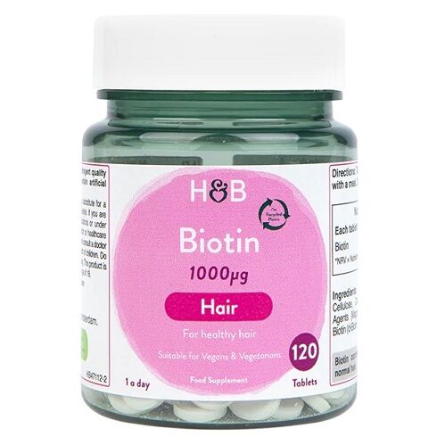 Biotin, 1000 mcg 120 tabletter billede