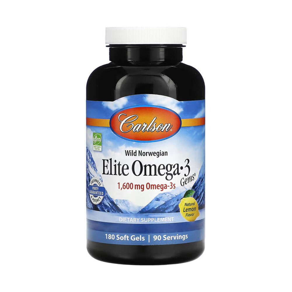 Carlson Labs Elite Omega-3 Gems 1600mg 180 softgels - Viking Supplements