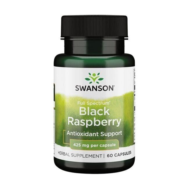 Swanson - Full Spectrum Sort Hindbær 425 mg - 60 kapsler