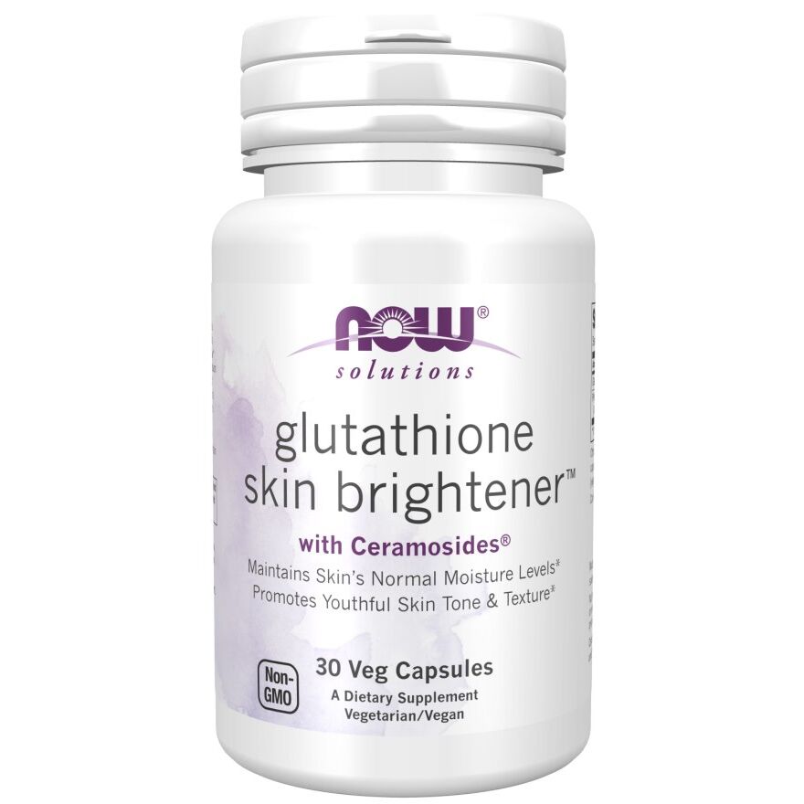 NOW Foods - Glutathione Skin Brightener with Ceramosides - 30 vcaps