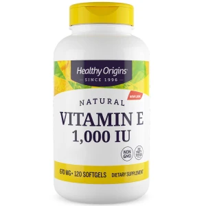 Healthy Origins Naturligt vitamin E 1 000 IE 120 mjuka kapslar - Viking Supplements