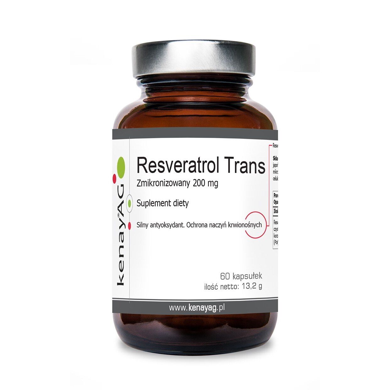 KENAY Resveratrol, trans-mikroniseret, 200 mg (60 kapsler)