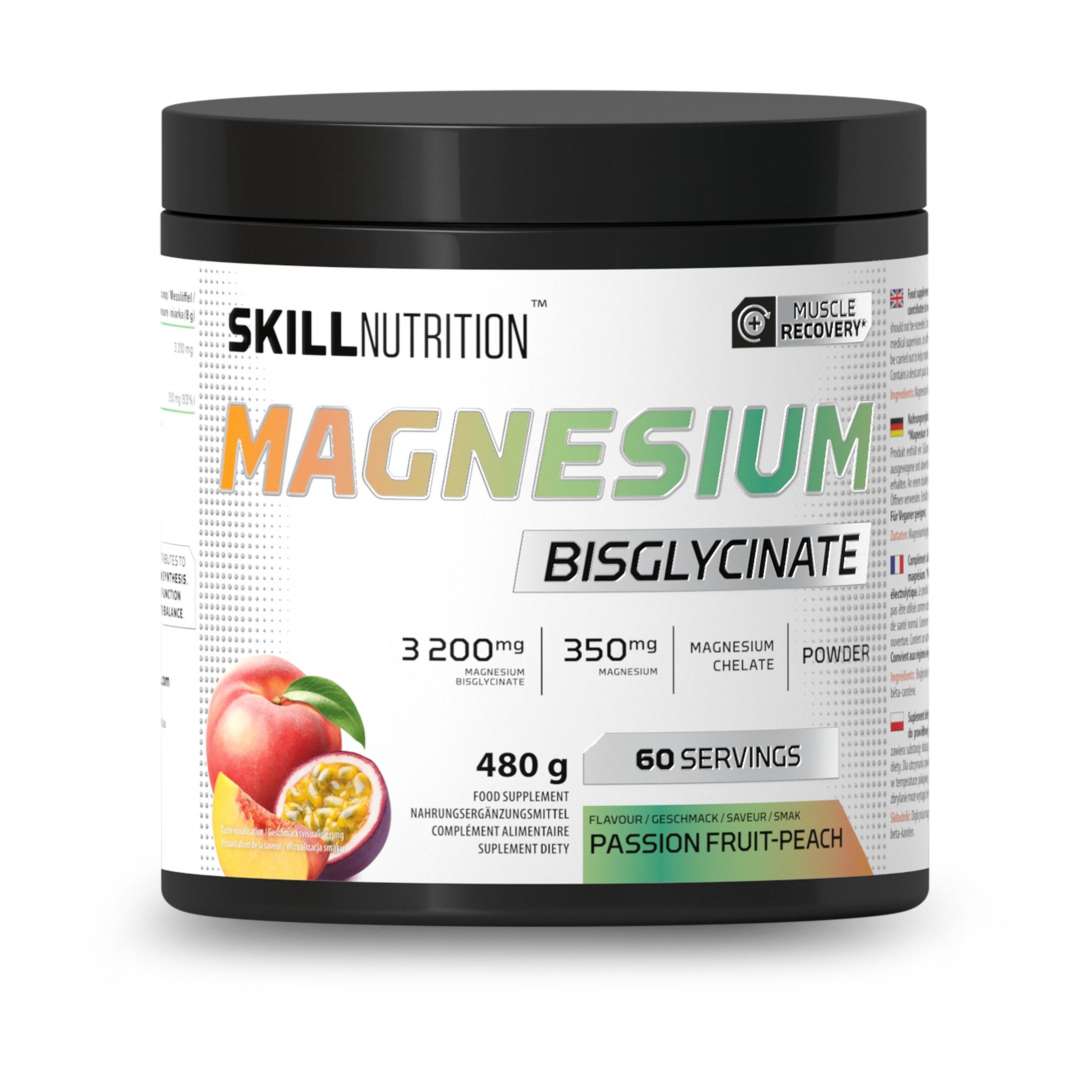 Skill Nutrition - Magnesiumbisglycinat, passionsfrugt-fersken + 480 g