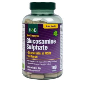 Max Strength Glukosaminsulfat + Kondroitin & MSM + Kollagen – 180 tabletter – Viking Supplements