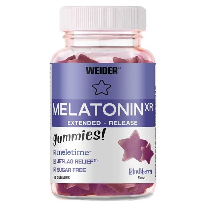 Weider - Melatonin XR Brombærsmag + 60 tyggegummier