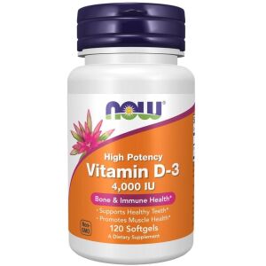 NOW FOODS Vitamin D3 4000 IE (120 sgels) – Viking Supplements