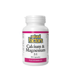 Natural Factors Kalcium & Magnesium 2:1 Plus Vitamin D3 (90 kapslar) – Viking Supplements