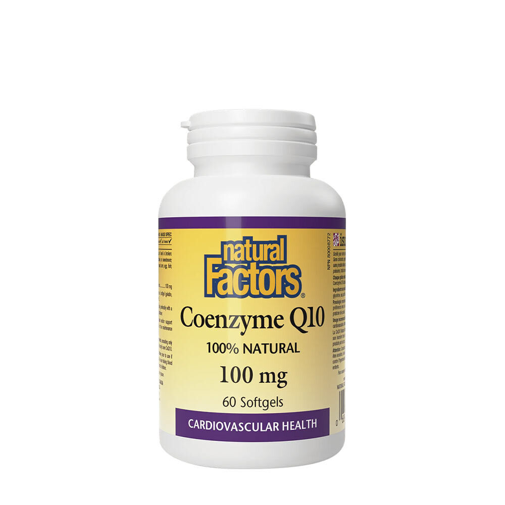 Natural Factors Koenzym Q10 100 % Natural 100 mg (60 mjuka kapslar) – Viking Supplements