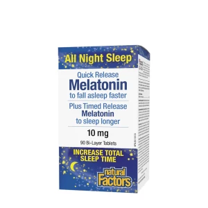 Natural Factors Melatonin Quick Release Plus Timed Release 10 mg (90 tabletter) – Viking Supplements