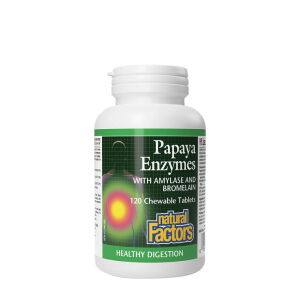 Natural Factors Papaya-enzymer med amylas och bromelain (120 tuggtabletter) – Viking Supplements