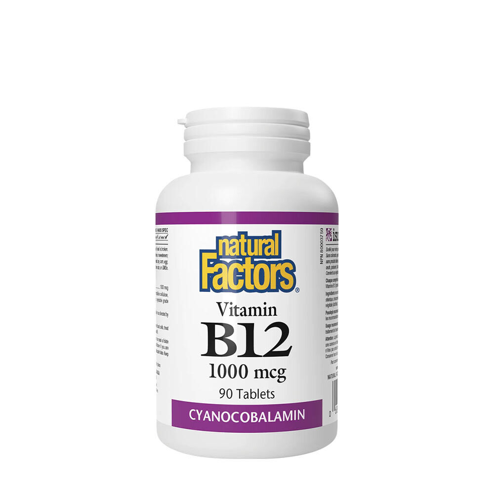 Natural Factors Vitamin B12 1000 mcg (90 tabletter) – Viking Supplements
