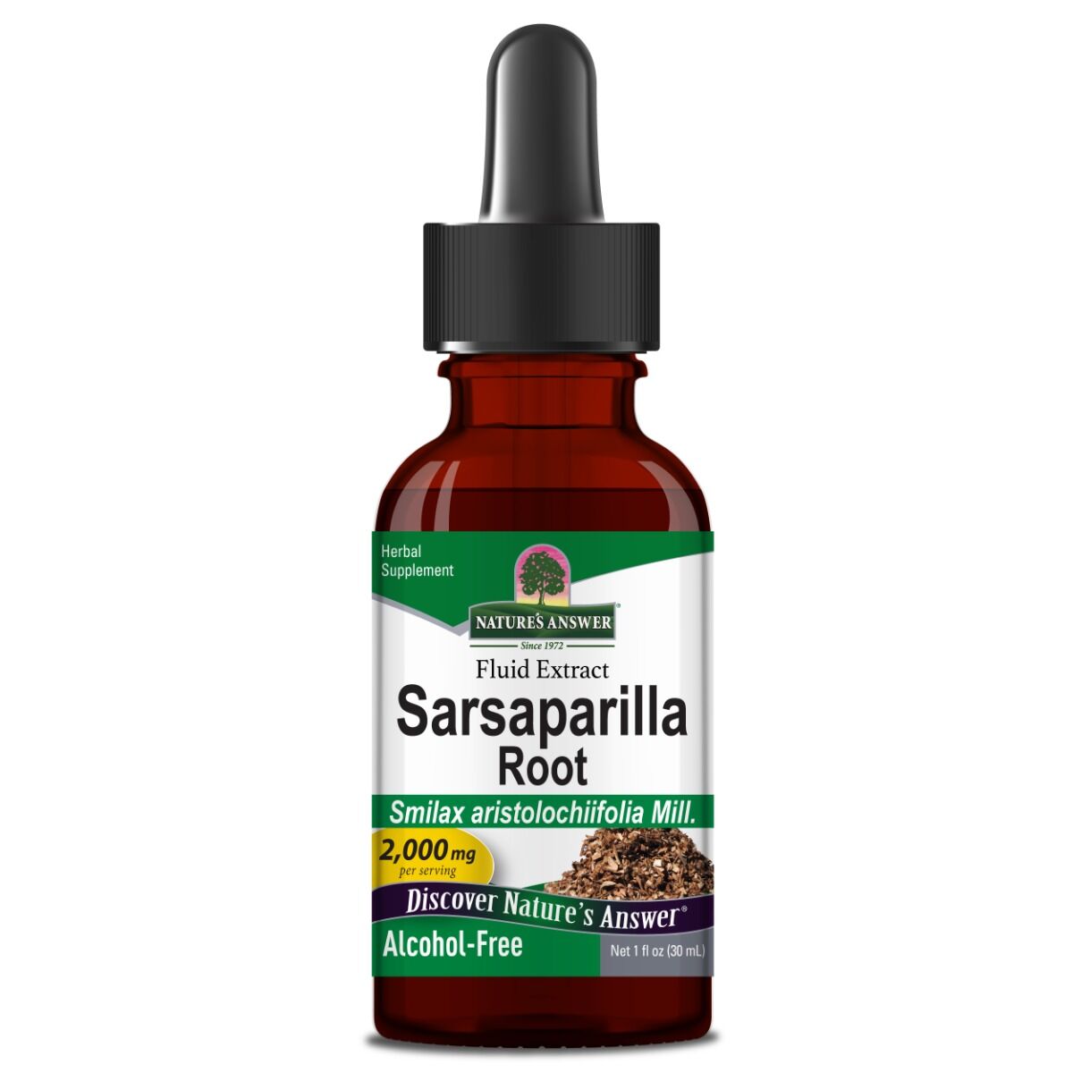 Natures Answer Sarsaparilla-rod 2000 mg, alkoholfri 30 ml