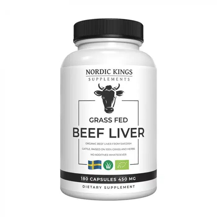 Nordic Kings 100% Ekologisk nötlever från gräsbetesdjur – 180 kapslar - Viking Supplements