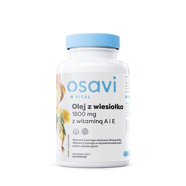Osavi - Aften-Primulaolie 600 mg med vitamin A & E, 120 kapsler