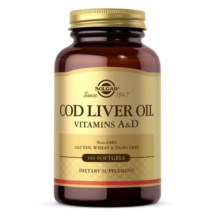 SOLGAR Torskleverolja – Vitamin A och D (100 kapslar) – Viking Supplements
