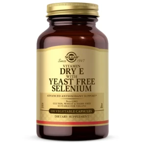 SOLGAR Torrt vitamin E med jästfritt selen (100 kapslar) - Viking Supplements