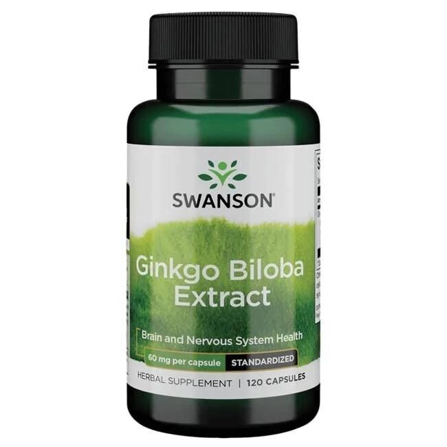 SWANSON Ginkgo Biloba-extrakt GinkgoSelect 60 mg 120 kapslar – Viking Supplements