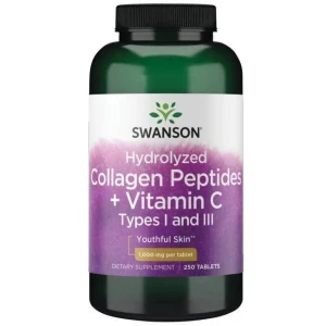 SWANSON Hydrolyserat kollagen I och III + C 250 tabletter – Viking Supplements