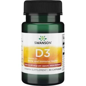 SWANSON Vitamin D-3 1000 IE 30 kapslar – Viking Supplements