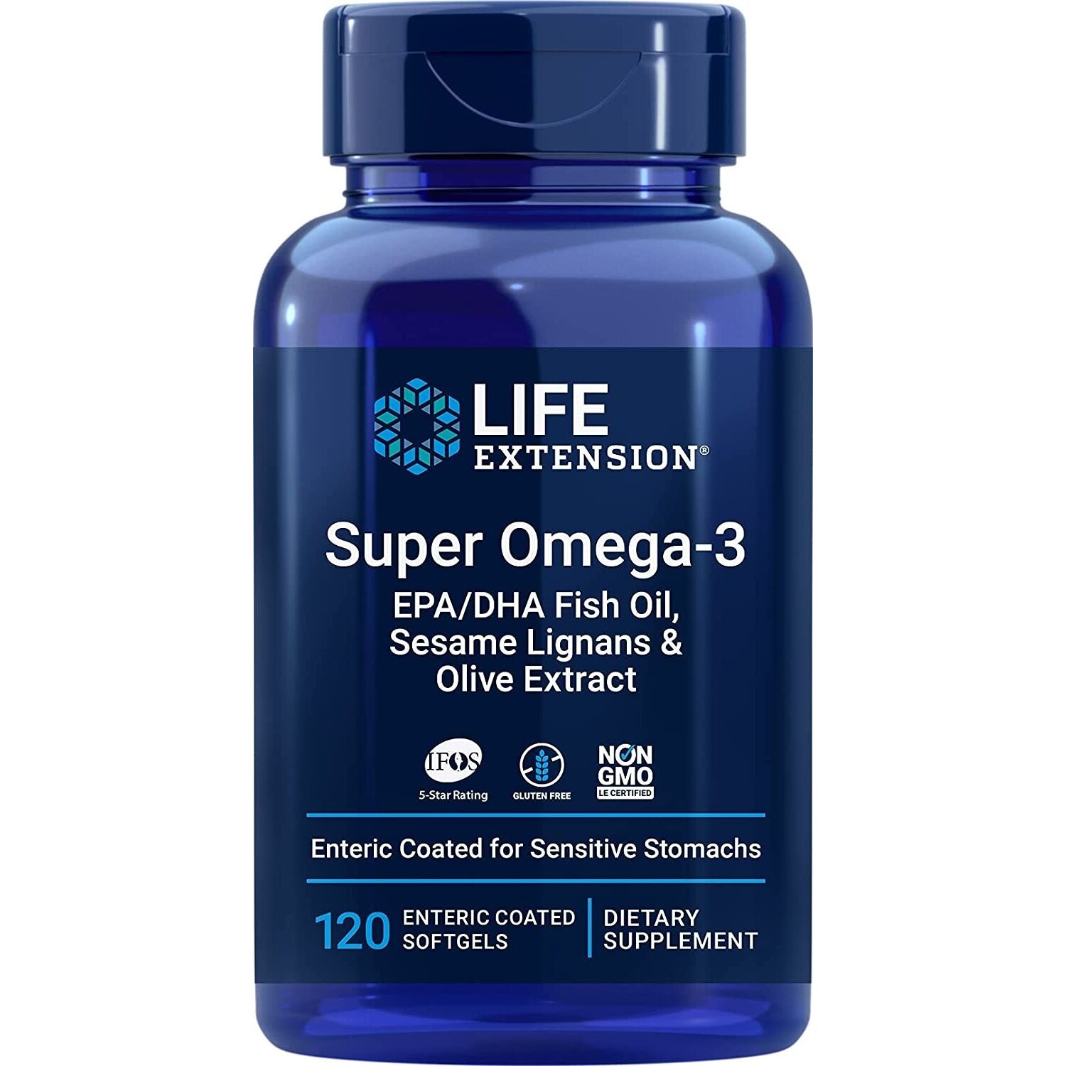 Life Extension - Super Omega-3 EPA/DHA with Sesame Lignans & Olive Extract - 120 enteric coated softgels