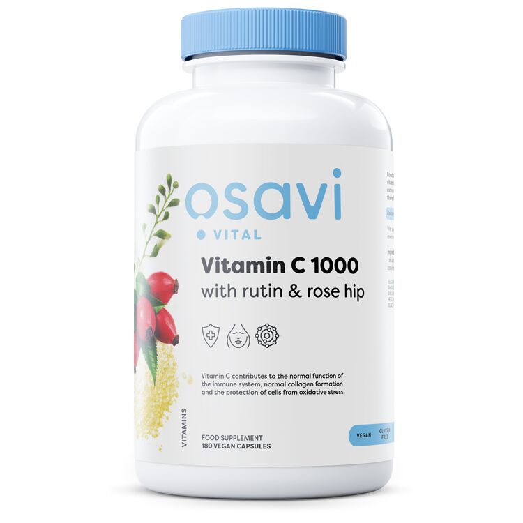 C-vitamin 1000 med rutin och nypon – 180 veganska kapslar – Viking Supplements