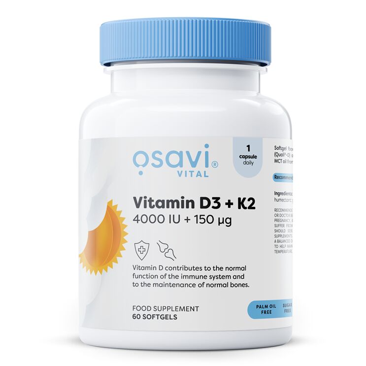 Osavi - Vitamin D3 + K2, 4000IU + 150mcg - 60 softgels